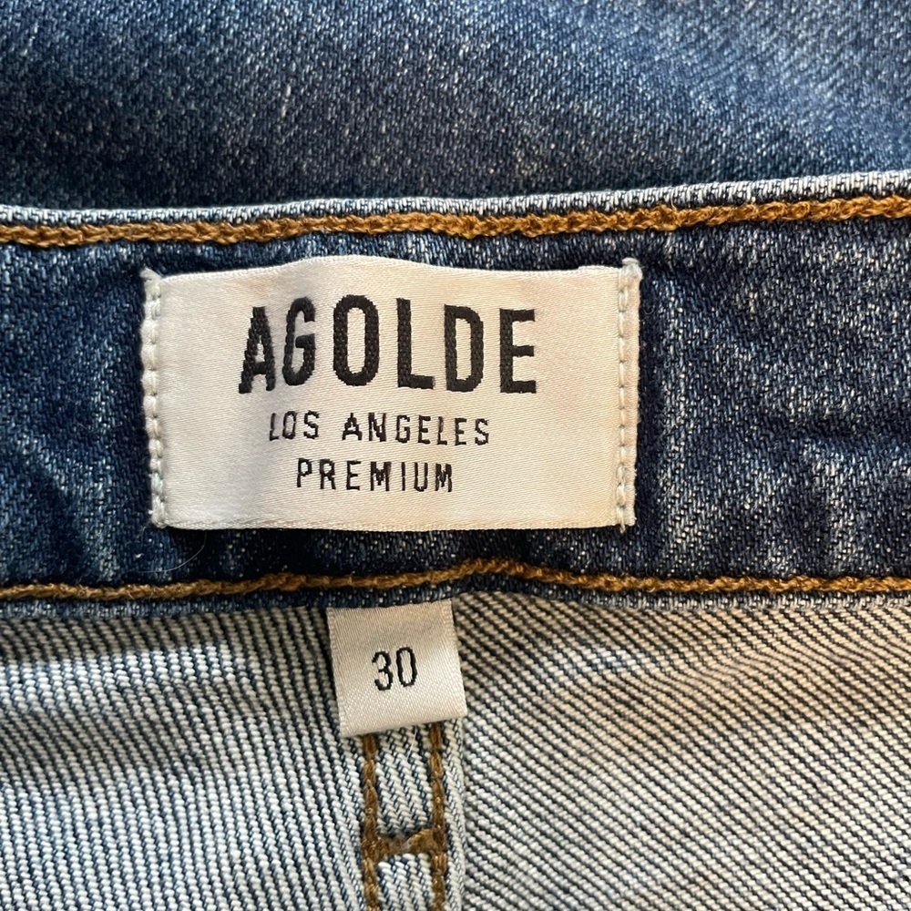 AGOLDE Nico Skinny Jeans High Rise Ankle Crop Medium Blue Denim Size 30 - Picture 8 of 10